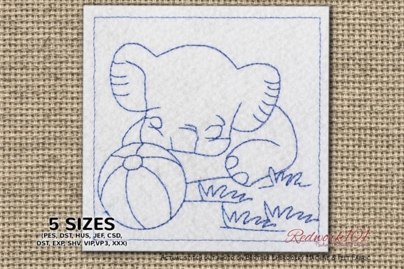 Baby Elephant with Ball Embroidery Review