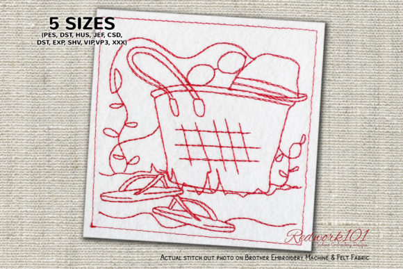 Beach Bag on Sand Lineart