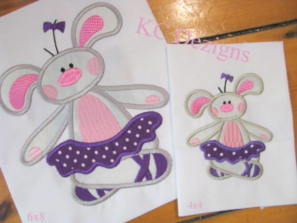 Bunny Ballerina 3: A Playful Appliqué for Boutique Sweatshirts