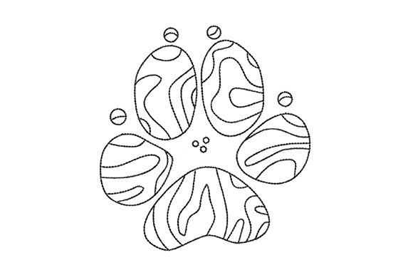 Dog Paw with Lines: A Gentle, Boho Embroidery for Meaningful Gifts