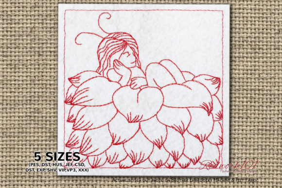 Fairy Is Sleeping in Flower Bluework