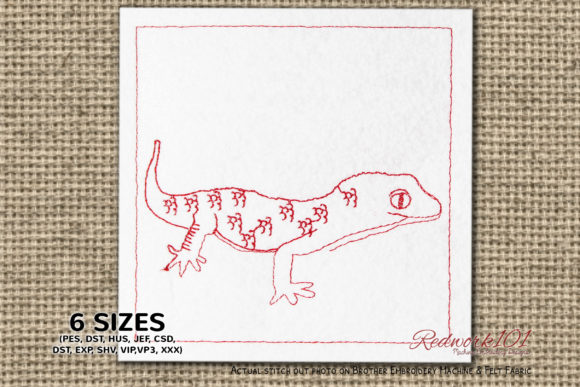 Gekkonidae Lineart: A Smart Embroidery Choice for Small Business Brands
