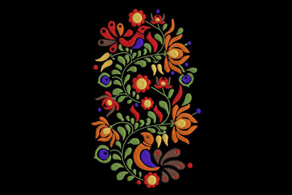 Hungarian Color-Rich Traditional Motif
