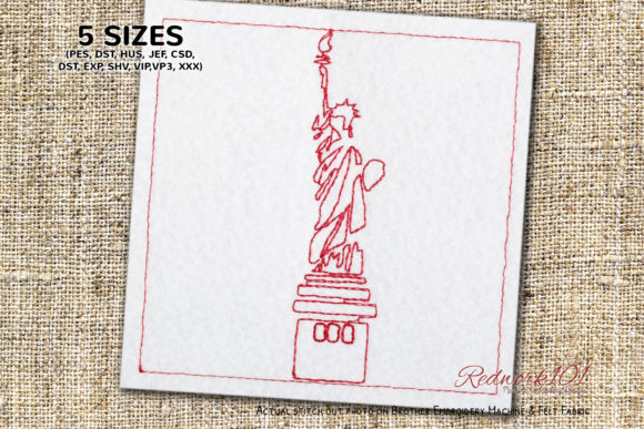 Statue of Liberty, New York Redwork