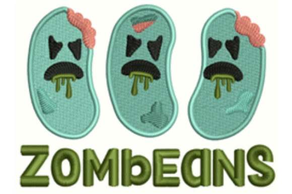 Zombeans: A Playful Halloween Embroidery Design Worth Adding